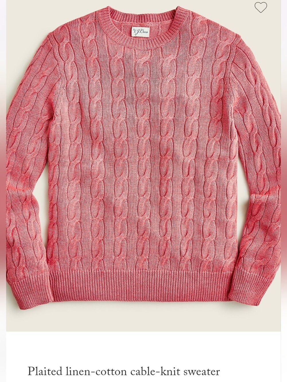 J.Crew Men's Plaited Linen-Cotton Cable-Knit Sweater
